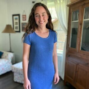 No Comment Blue T-shirt Dress, Size S